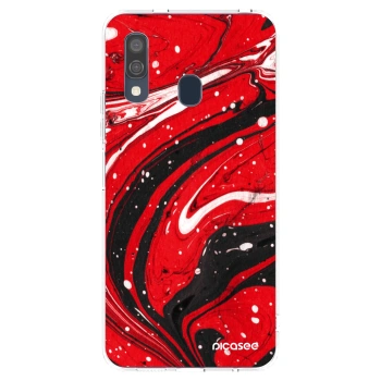 Picasee silikónový prehľadný obal pre Samsung Galaxy A40 A405F - Red black