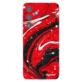 Picasee silikónový prehľadný obal pre Samsung Galaxy S25 FE 5G - Red black