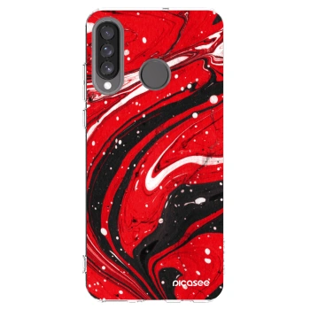Picasee silikónový prehľadný obal pre Huawei P30 Lite - Red black