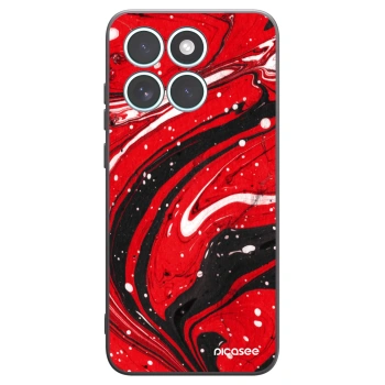 Picasee silikónový čierny obal pre Motorola Edge 70 Fusion - Red black
