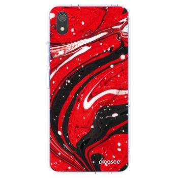 Picasee silikónový prehľadný obal pre Xiaomi Redmi 7A - Red black