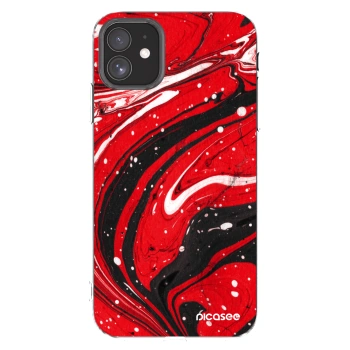 Picasee silikónový prehľadný obal pre Apple iPhone 11 - Red black