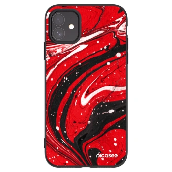 Picasee silikónový čierny obal pre Apple iPhone 11 - Red black