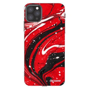 Picasee silikónový prehľadný obal pre Apple iPhone 11 Pro Max - Red black