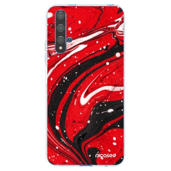Picasee silikónový prehľadný obal pre Huawei Nova 5T - Red black