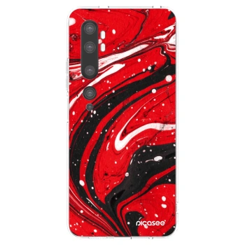 Picasee silikónový prehľadný obal pre Xiaomi Mi Note 10 (Pro) - Red black