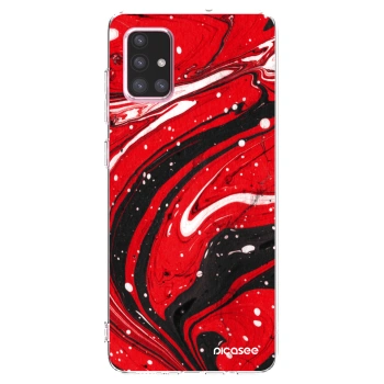 Picasee silikónový prehľadný obal pre Samsung Galaxy A71 A715F - Red black