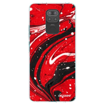 Picasee silikónový čierny obal pre Xiaomi Redmi Note 9 - Red black