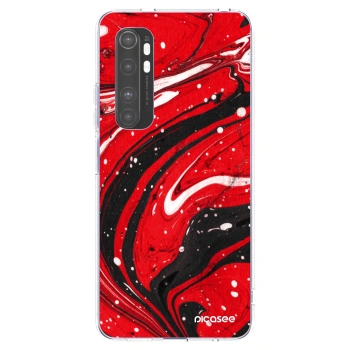 Picasee silikónový prehľadný obal pre Xiaomi Mi Note 10 Lite - Red black