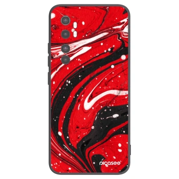 Picasee silikónový čierny obal pre Xiaomi Mi Note 10 Lite - Red black