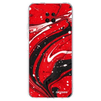 Picasee silikónový prehľadný obal pre Xiaomi Redmi Note 9S - Red black