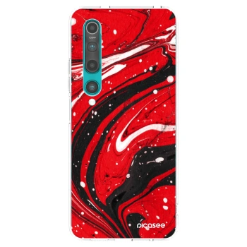 Picasee silikónový prehľadný obal pre Xiaomi Mi 10 - Red black
