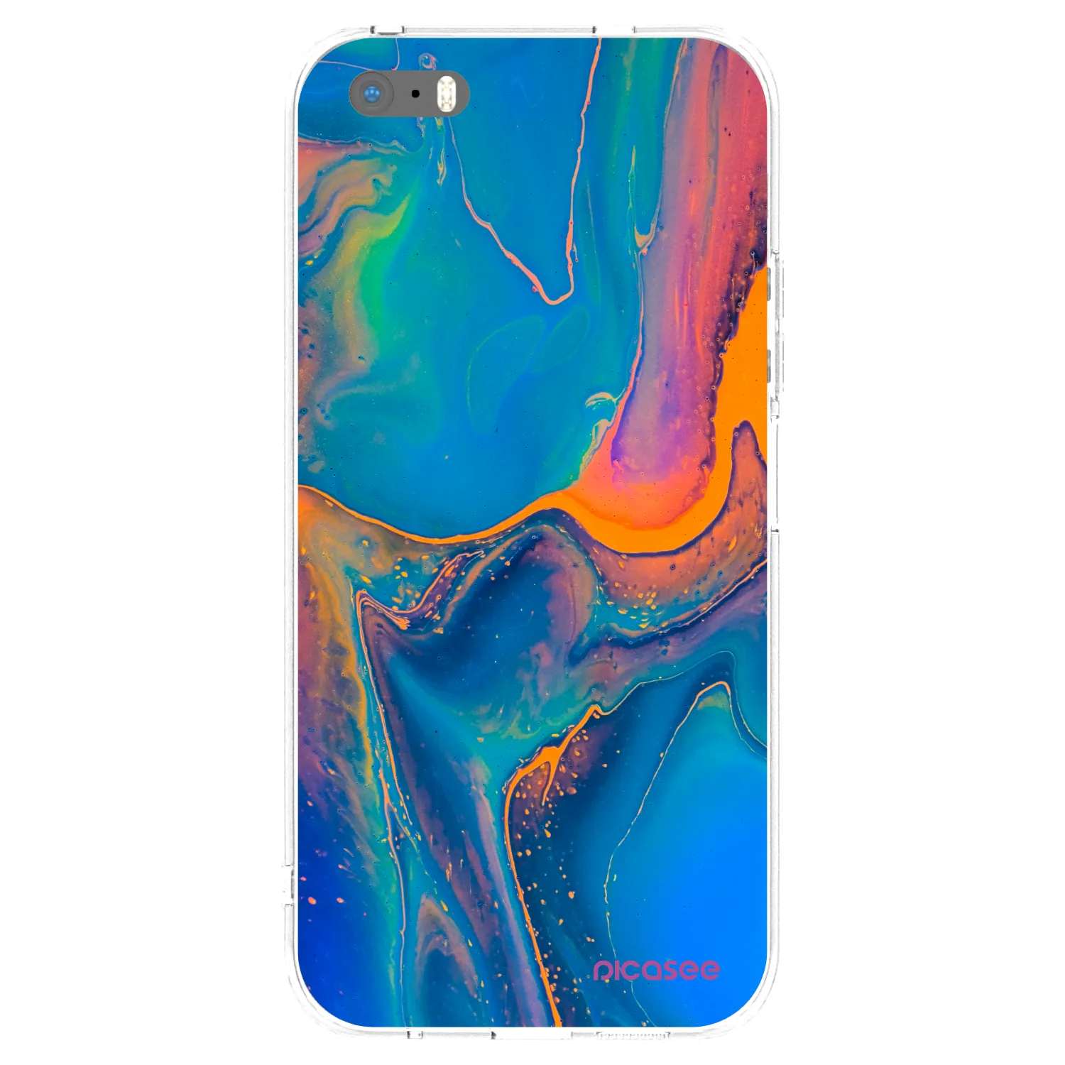 Picasee silikónový prehľadný obal pre Apple iPhone 5/5S/SE - Rainbow