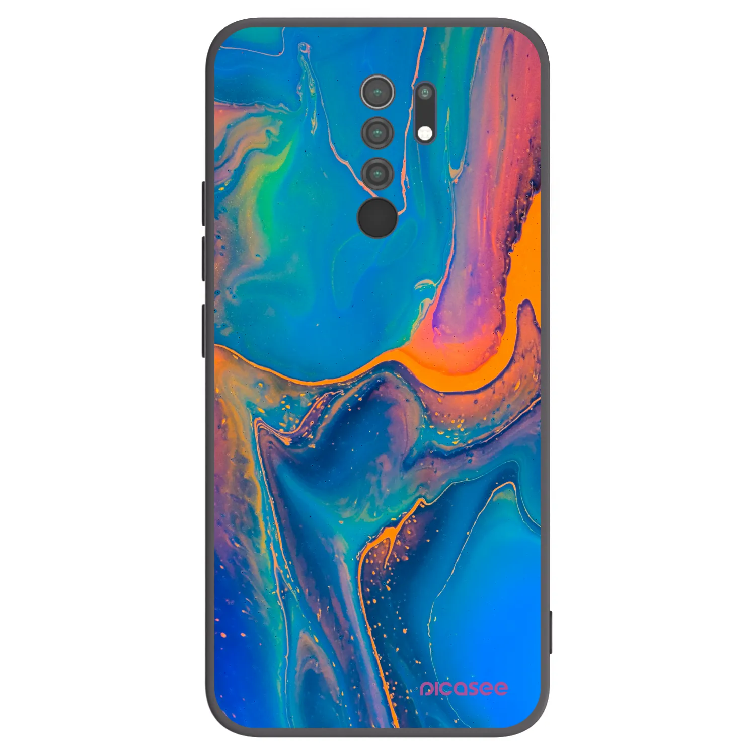 Picasee silikónový čierny obal pre Xiaomi Redmi 9 - Rainbow