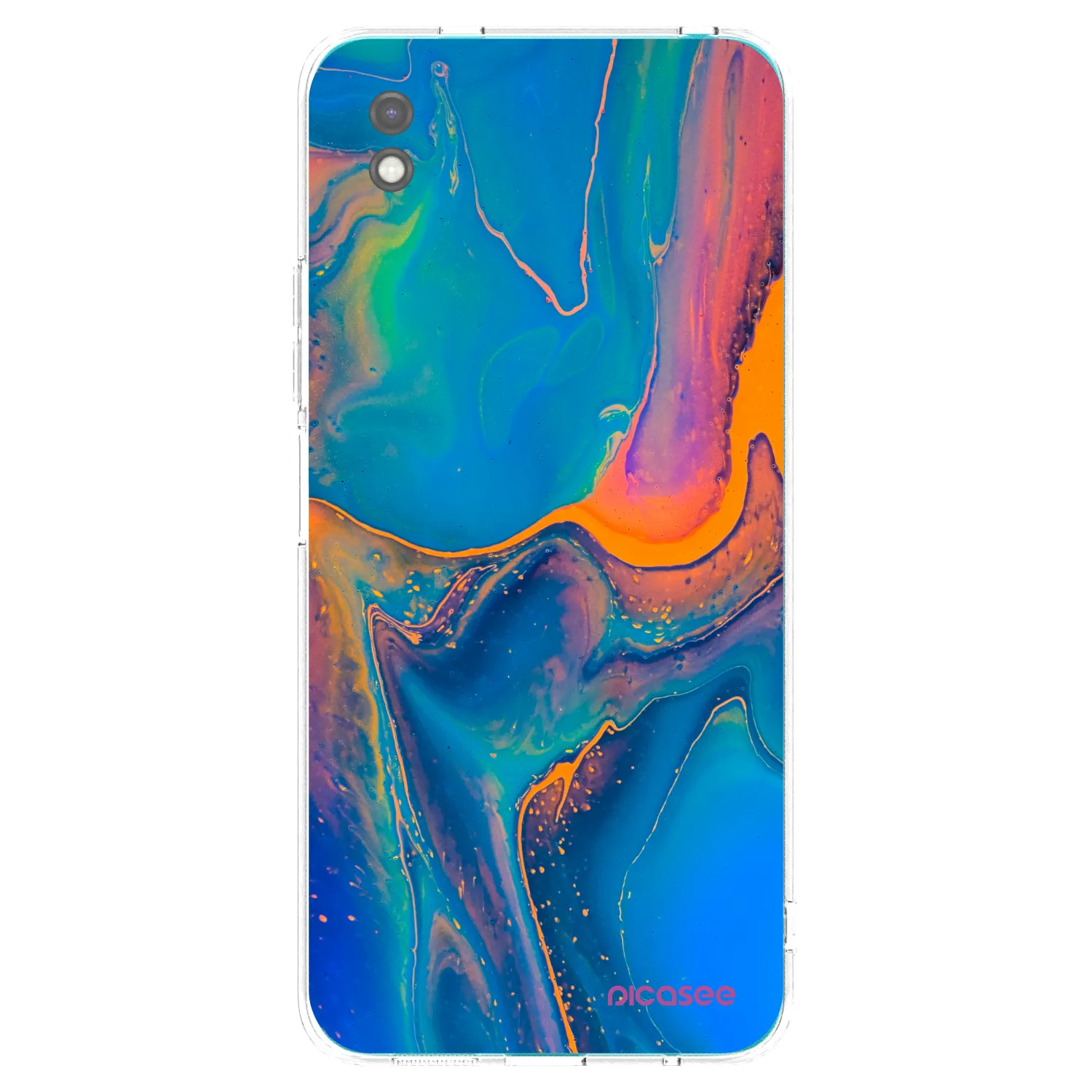 Picasee silikónový čierny obal pre Xiaomi Redmi 9A - Rainbow