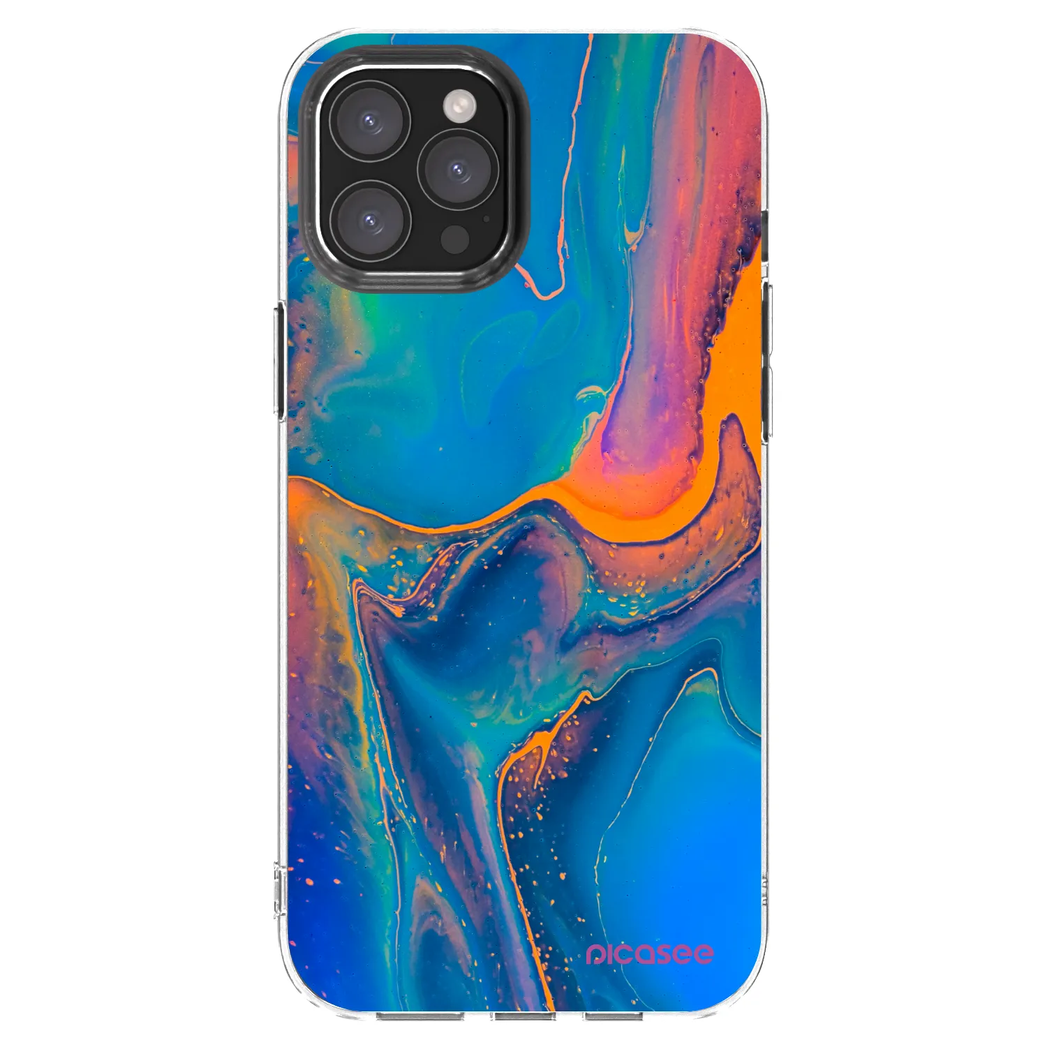 Picasee silikónový prehľadný obal pre Apple iPhone 12 Pro Max - Rainbow