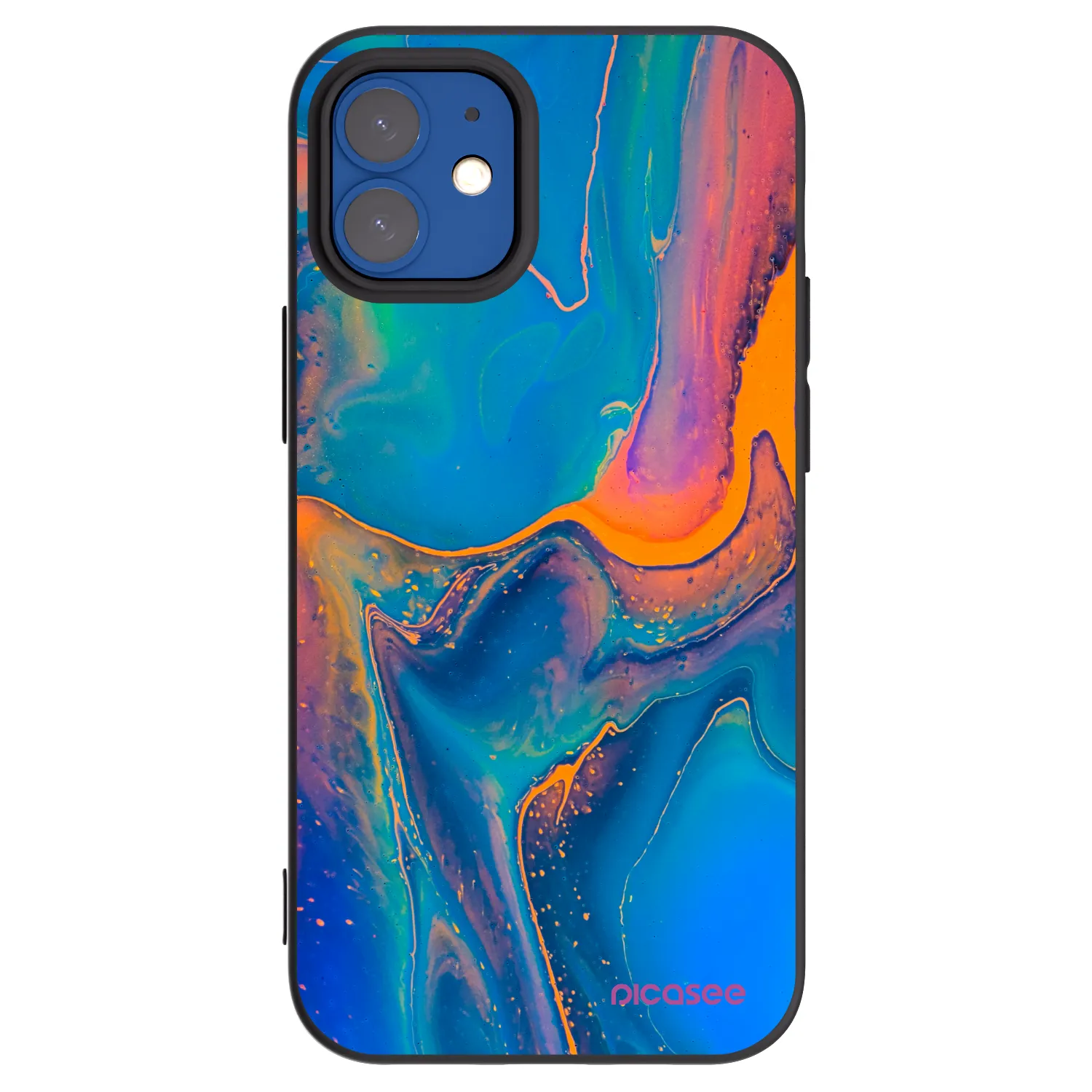 Picasee silikónový čierny obal pre Apple iPhone 12 mini - Rainbow