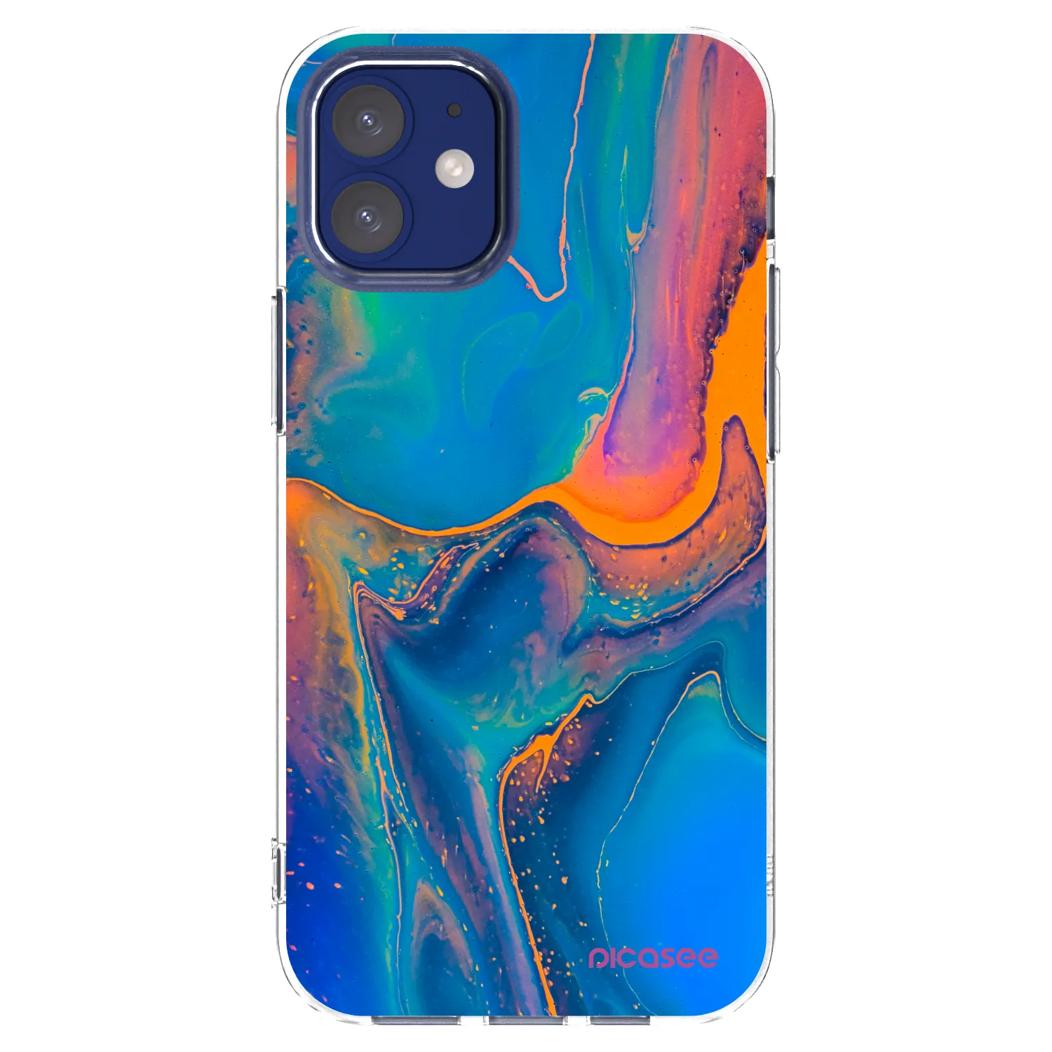 Picasee silikónový prehľadný obal pre Apple iPhone 12 mini - Rainbow