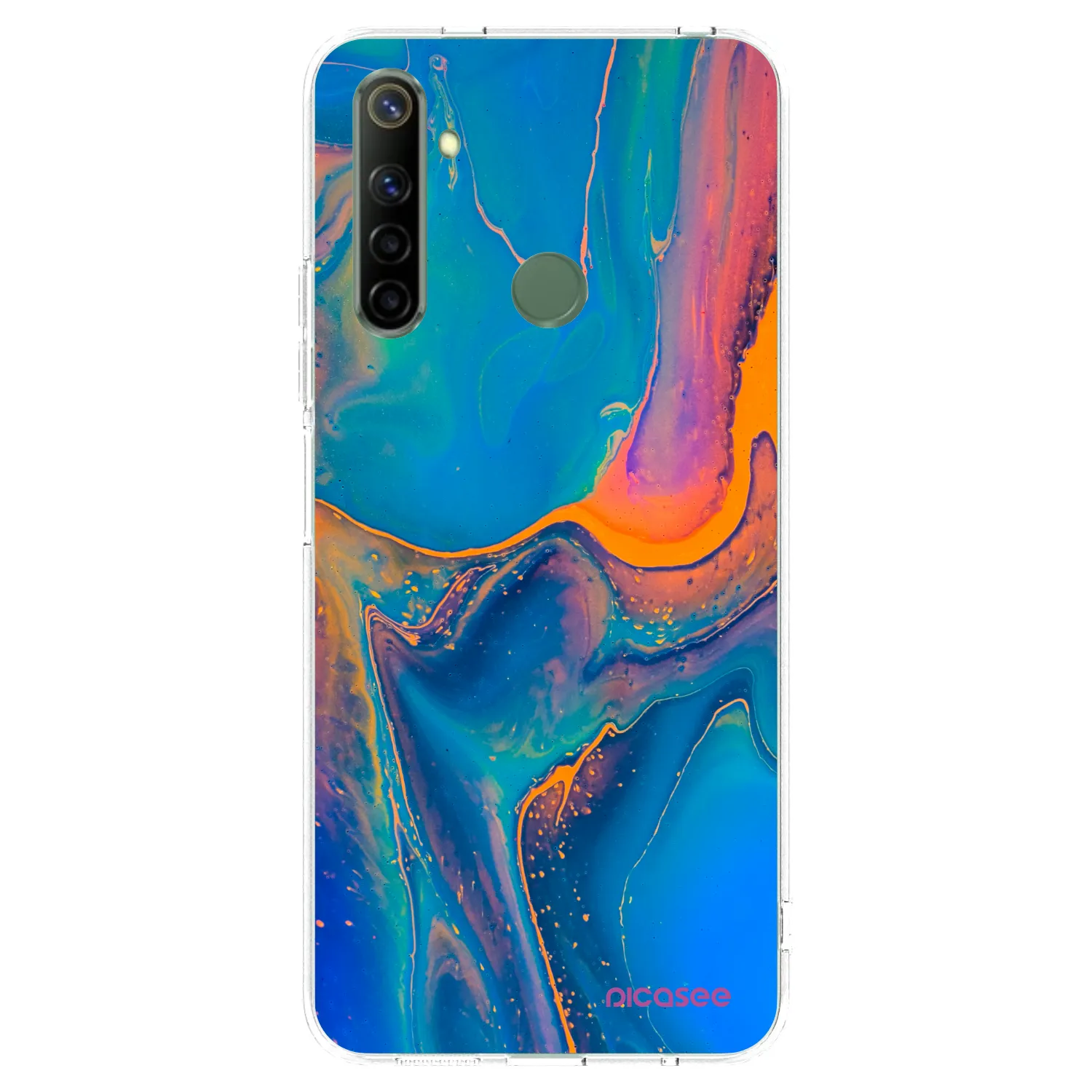 Picasee silikónový prehľadný obal pre Realme 6i - Rainbow