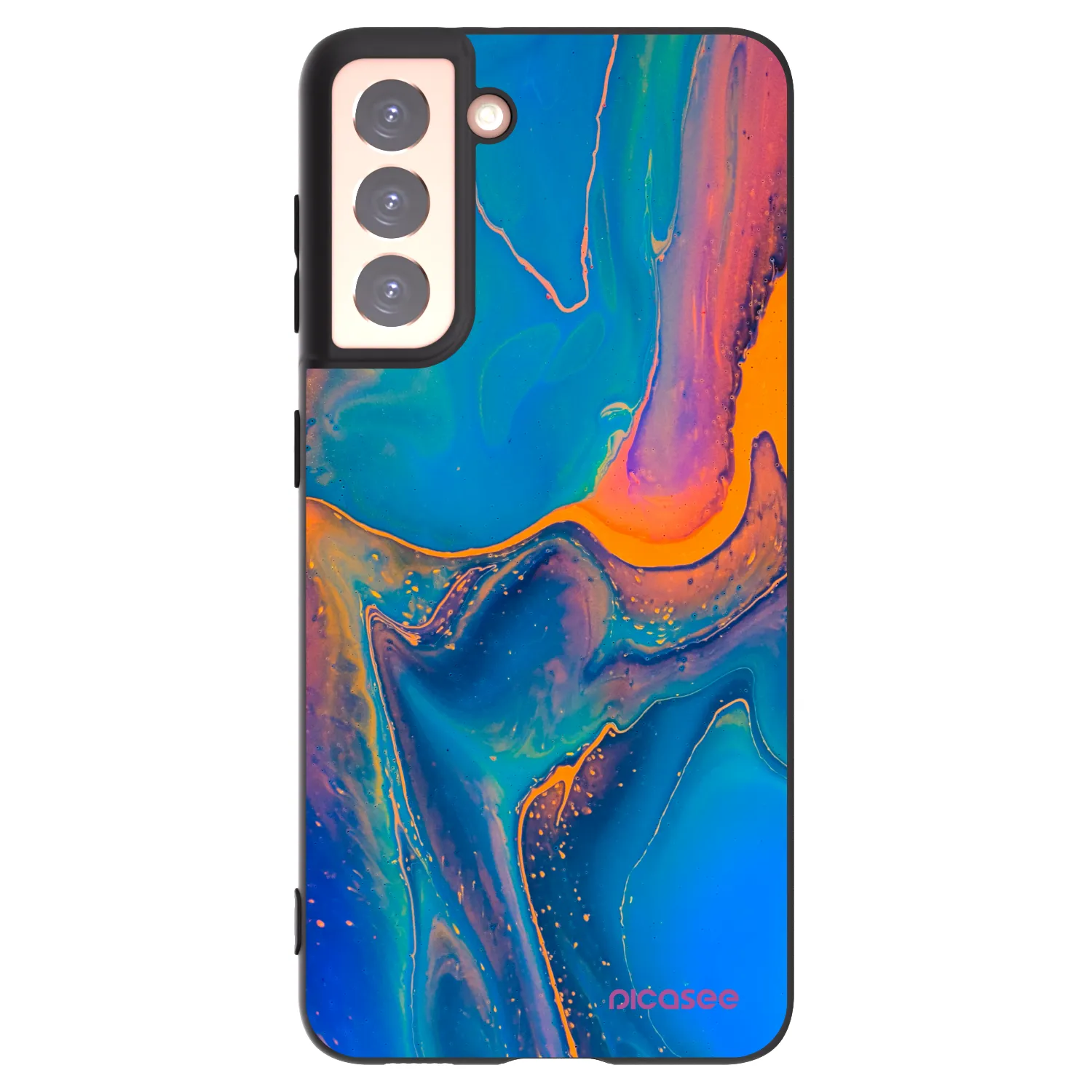 Silikónový čierny obal pre Samsung Galaxy S21 5G G991B - Rainbow