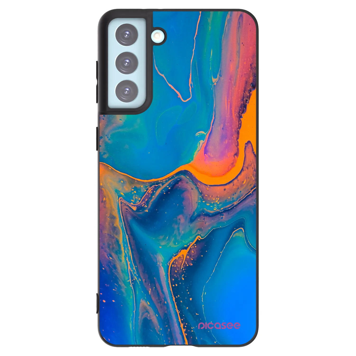 Picasee silikónový čierny obal pre Samsung Galaxy S21+ 5G G996F - Rainbow