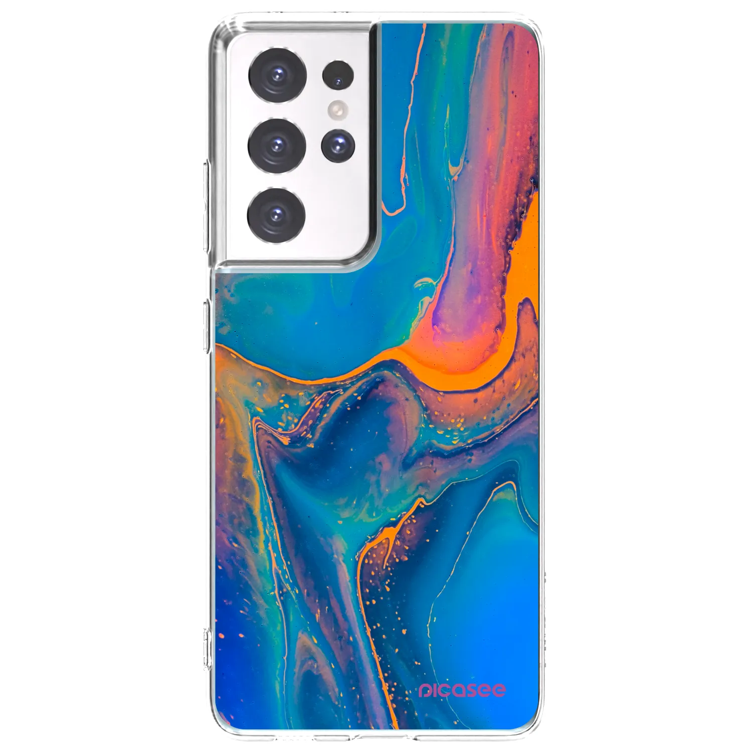 Picasee silikónový prehľadný obal pre Samsung Galaxy S21 Ultra 5G G998B - Rainbow