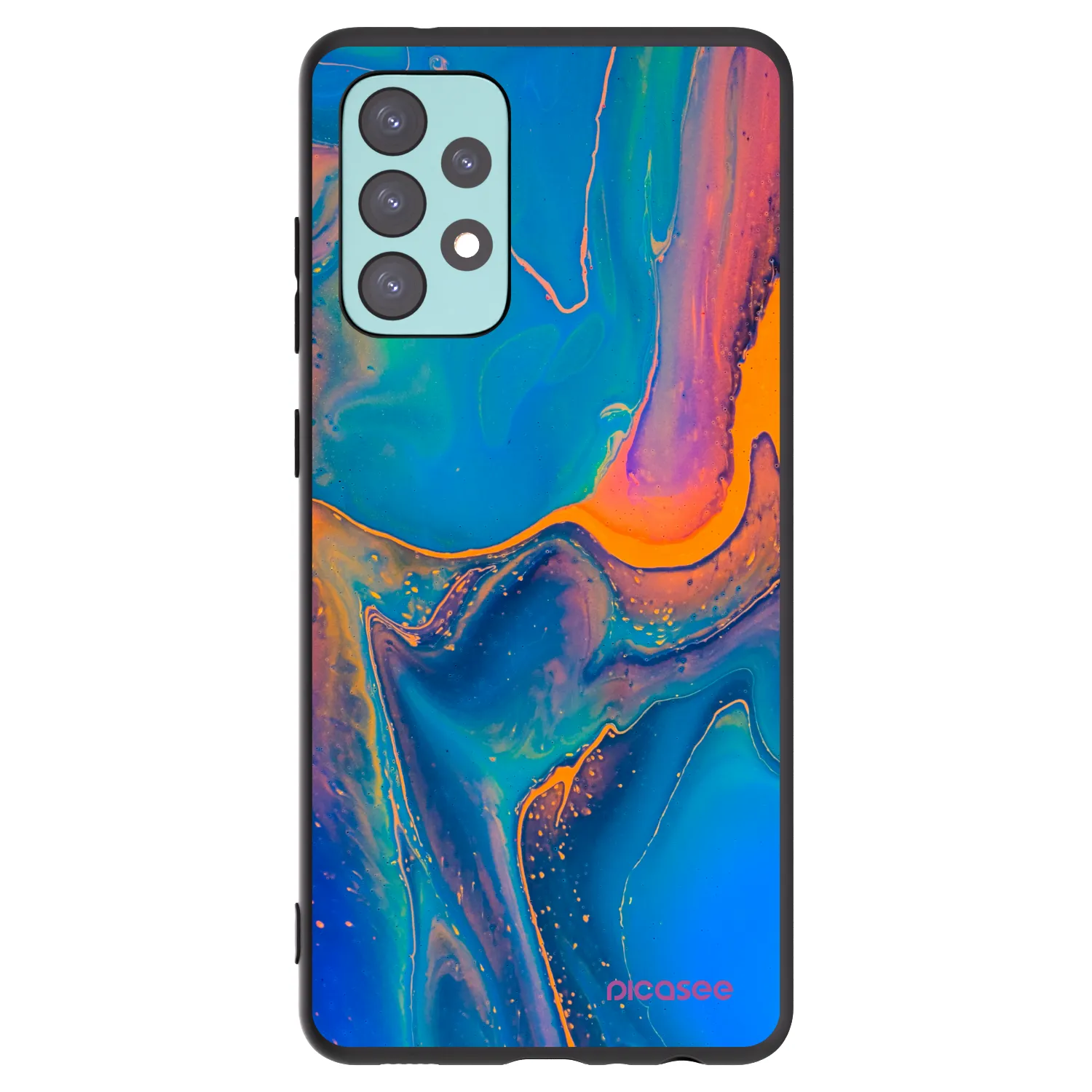 Picasee silikónový čierny obal pre Samsung Galaxy A72 A725F - Rainbow