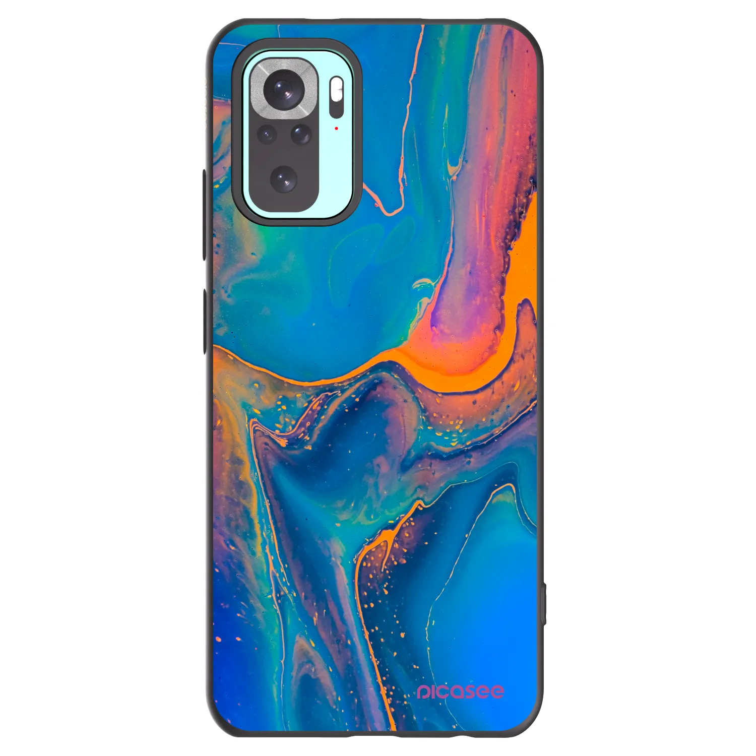 Picasee silikónový čierny obal pre Xiaomi Redmi Note 10 Pro - Rainbow