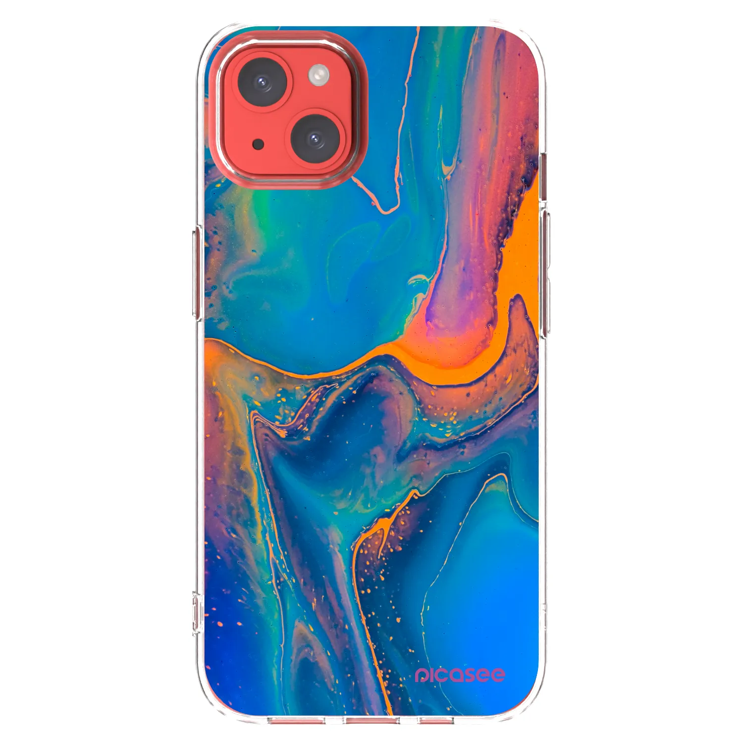 Picasee silikónový prehľadný obal pre Apple iPhone 13 - Rainbow
