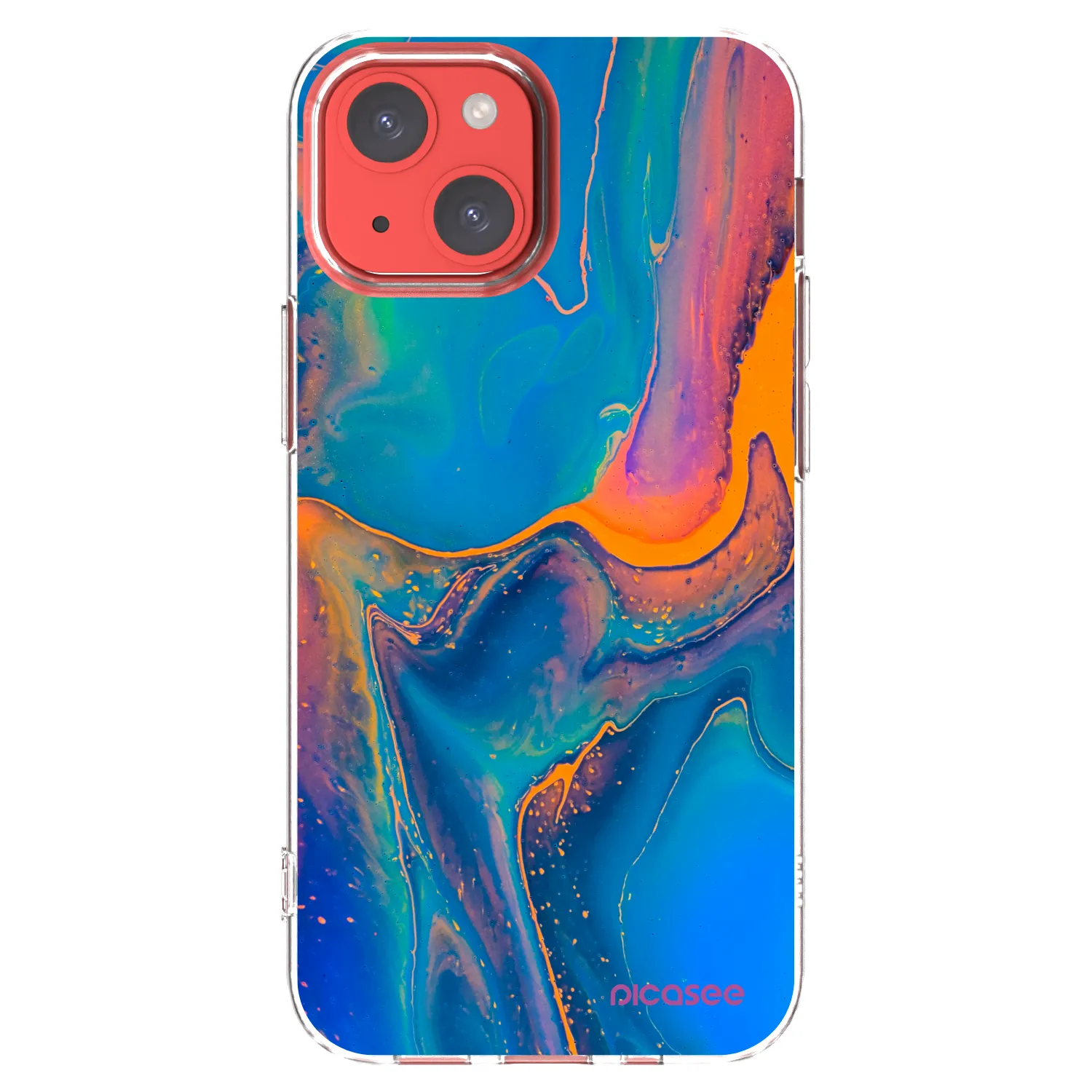 Silikónový prehľadný obal pre Apple iPhone 13 mini - Rainbow