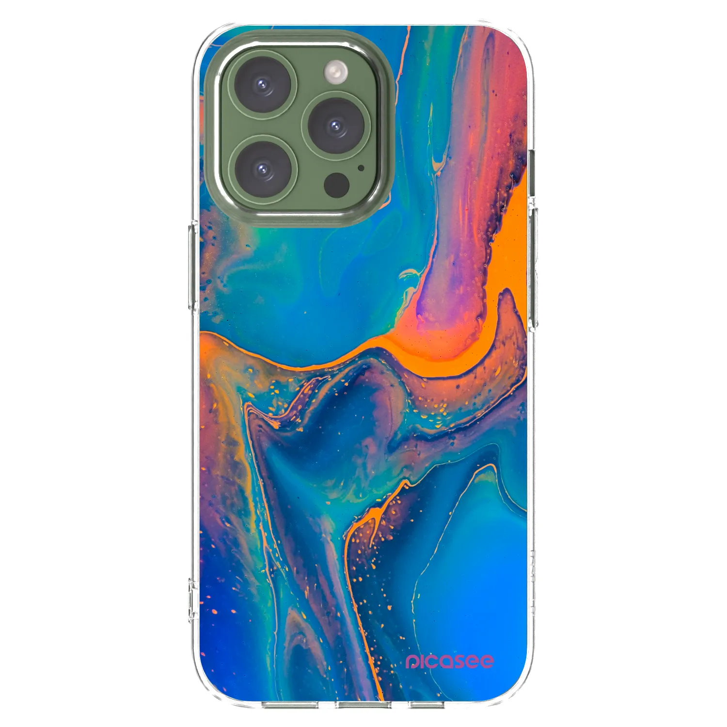 Picasee silikónový prehľadný obal pre Apple iPhone 13 Pro - Rainbow