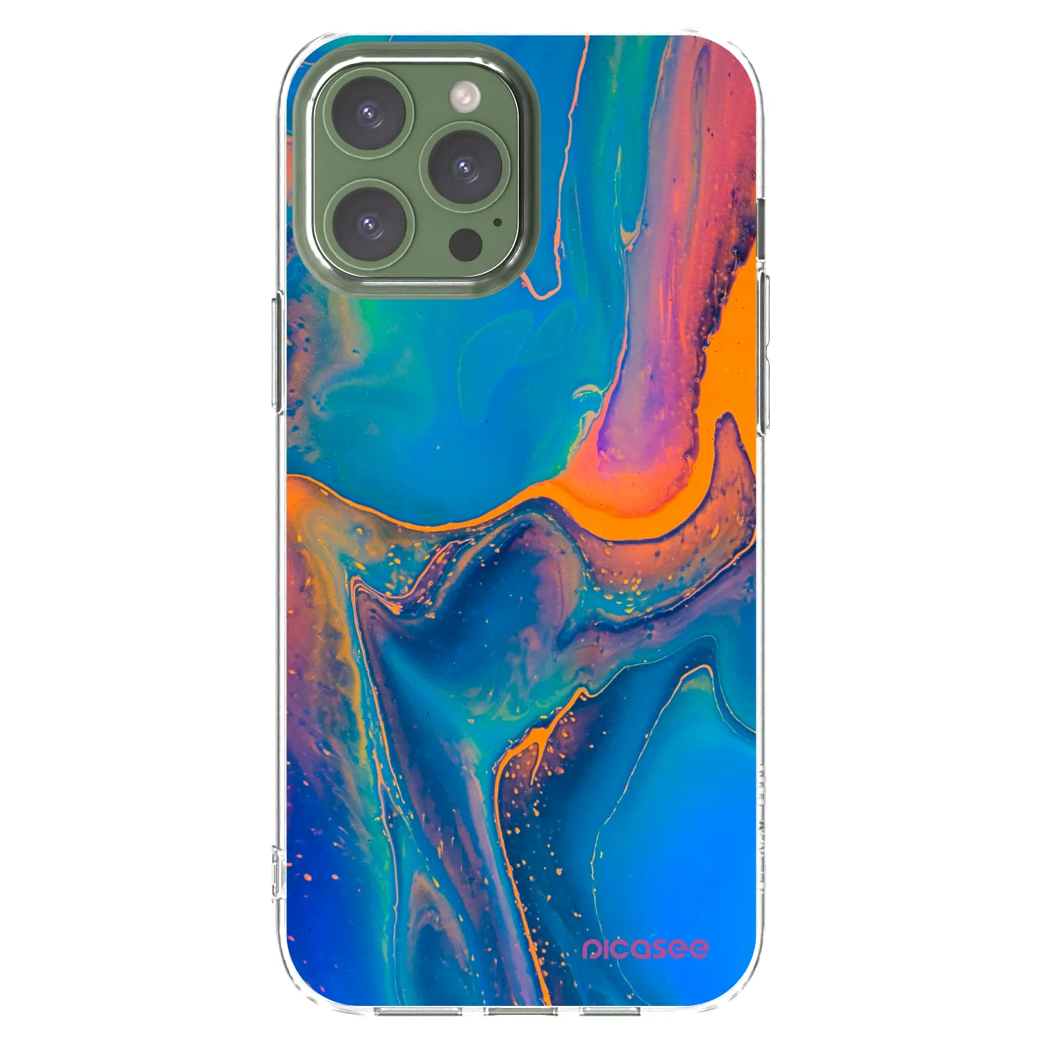 Silikónový prehľadný obal pre Apple iPhone 13 Pro Max - Rainbow