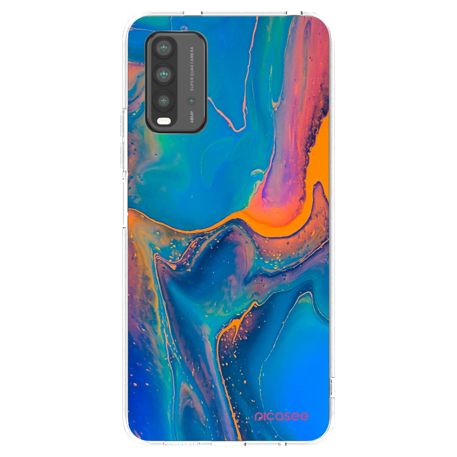Silikónový prehľadný obal pre Xiaomi Redmi 9T - Rainbow