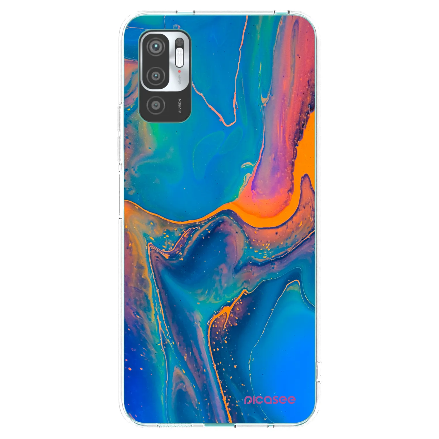 Picasee silikónový prehľadný obal pre Xiaomi Redmi Note 10 5G - Rainbow