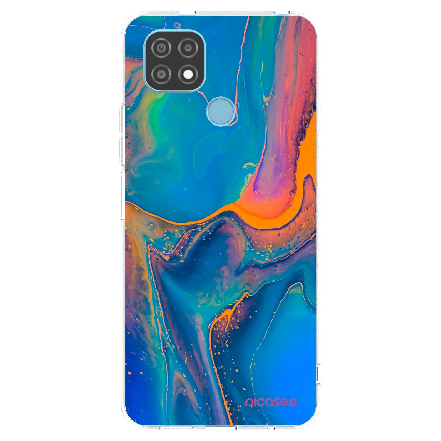 Picasee silikónový prehľadný obal pre Realme C21 - Rainbow