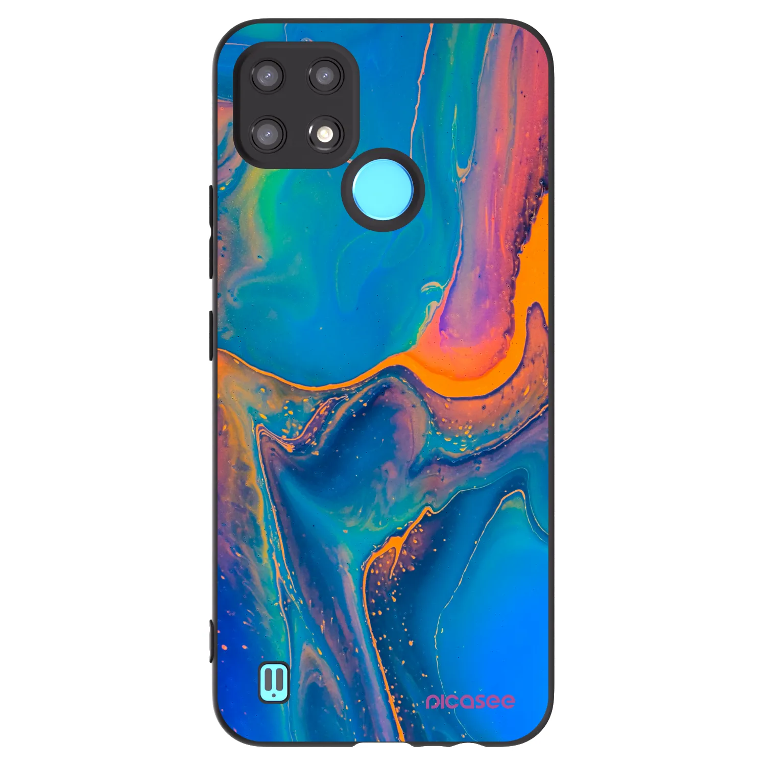Picasee silikónový čierny obal pre Realme C21 - Rainbow