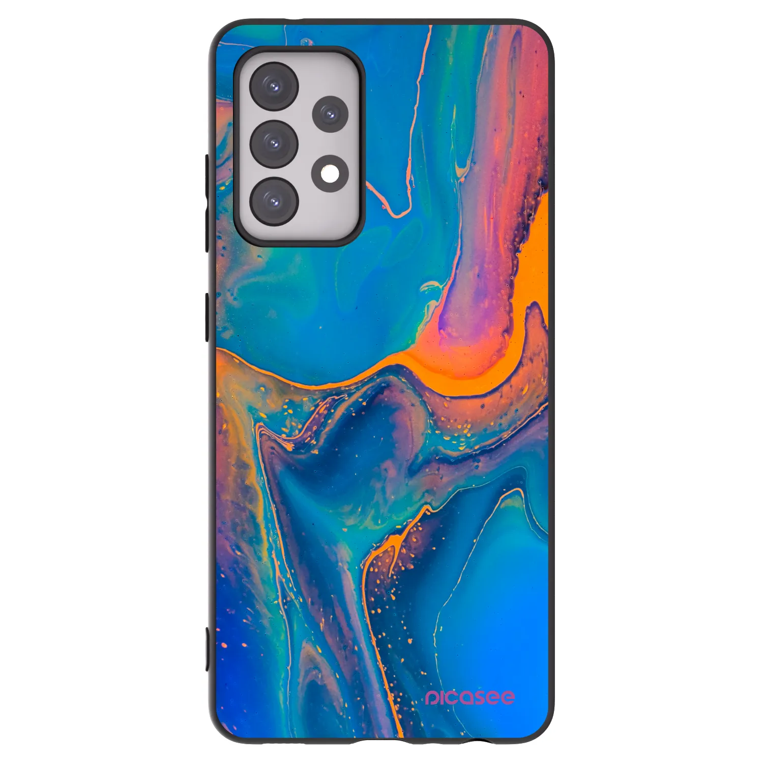 Picasee silikónový čierny obal pre Samsung Galaxy A52s 5G A528B - Rainbow