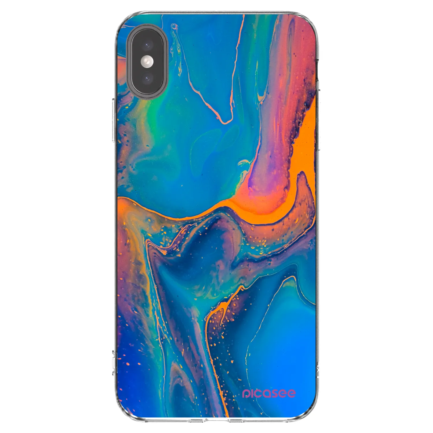 Picasee silikónový prehľadný obal pre Apple iPhone XS Max - Rainbow