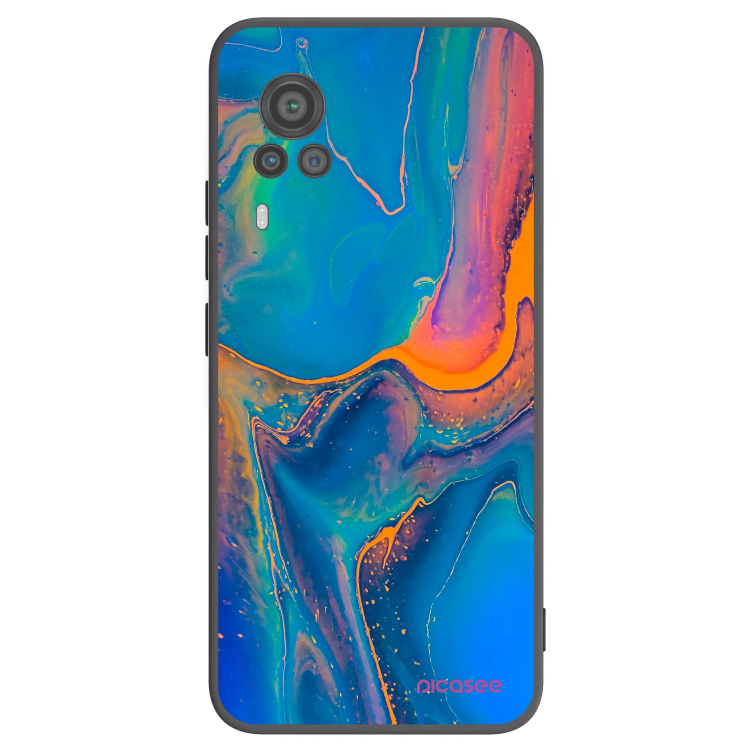 Picasee silikónový čierny obal pre Vivo X60 Pro 5G - Rainbow