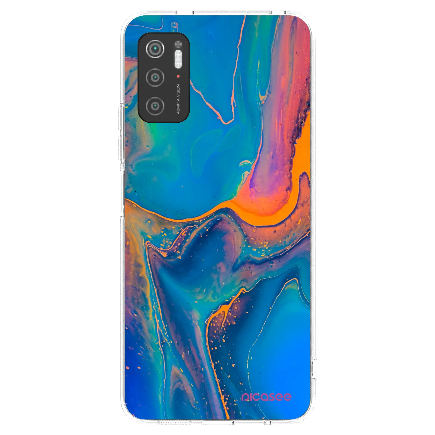 Silikónový prehľadný obal pre Xiaomi Poco M3 Pro 5G - Rainbow