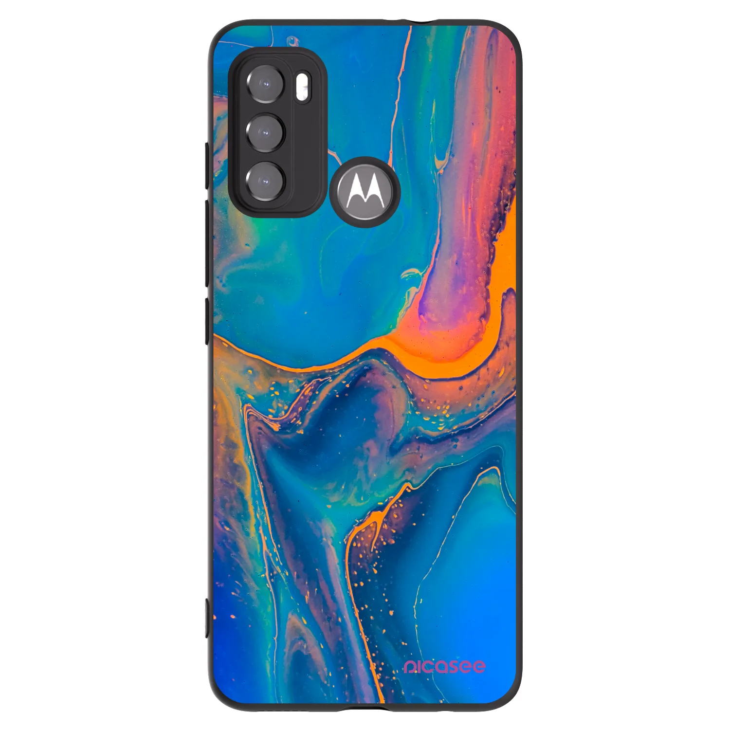 Picasee silikónový čierny obal pre Motorola Moto G60 - Rainbow