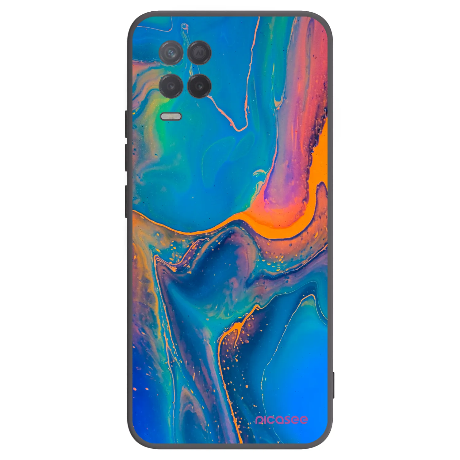 Picasee silikónový čierny obal pre Realme 8 5G - Rainbow