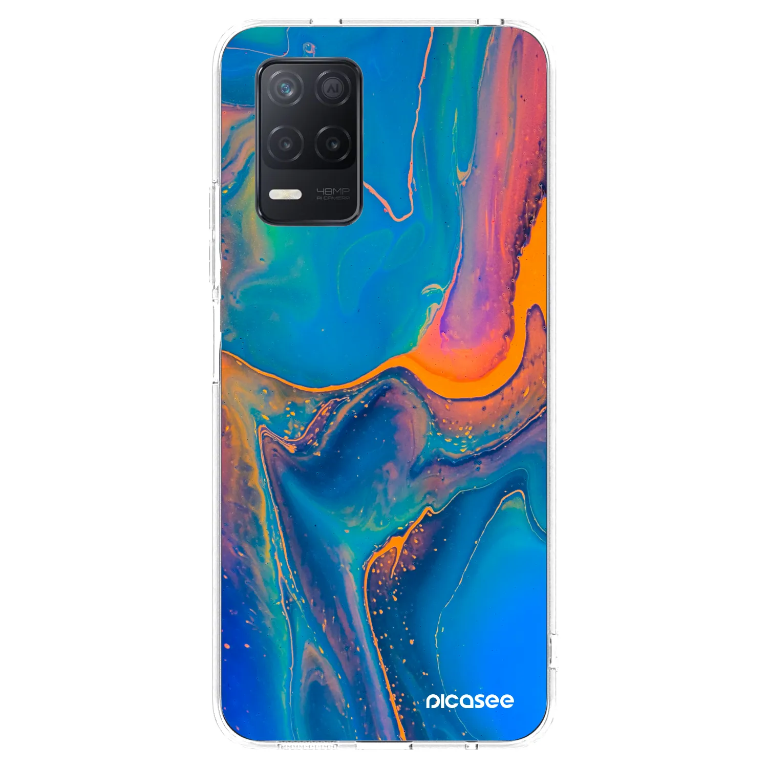 Picasee silikónový prehľadný obal pre Realme 8 5G - Rainbow