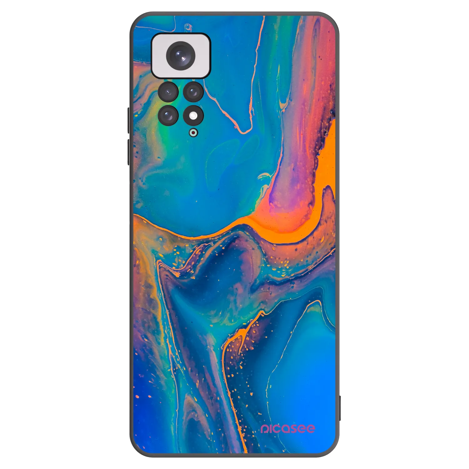 Picasee silikónový čierny obal pre Xiaomi Redmi Note 11 - Rainbow