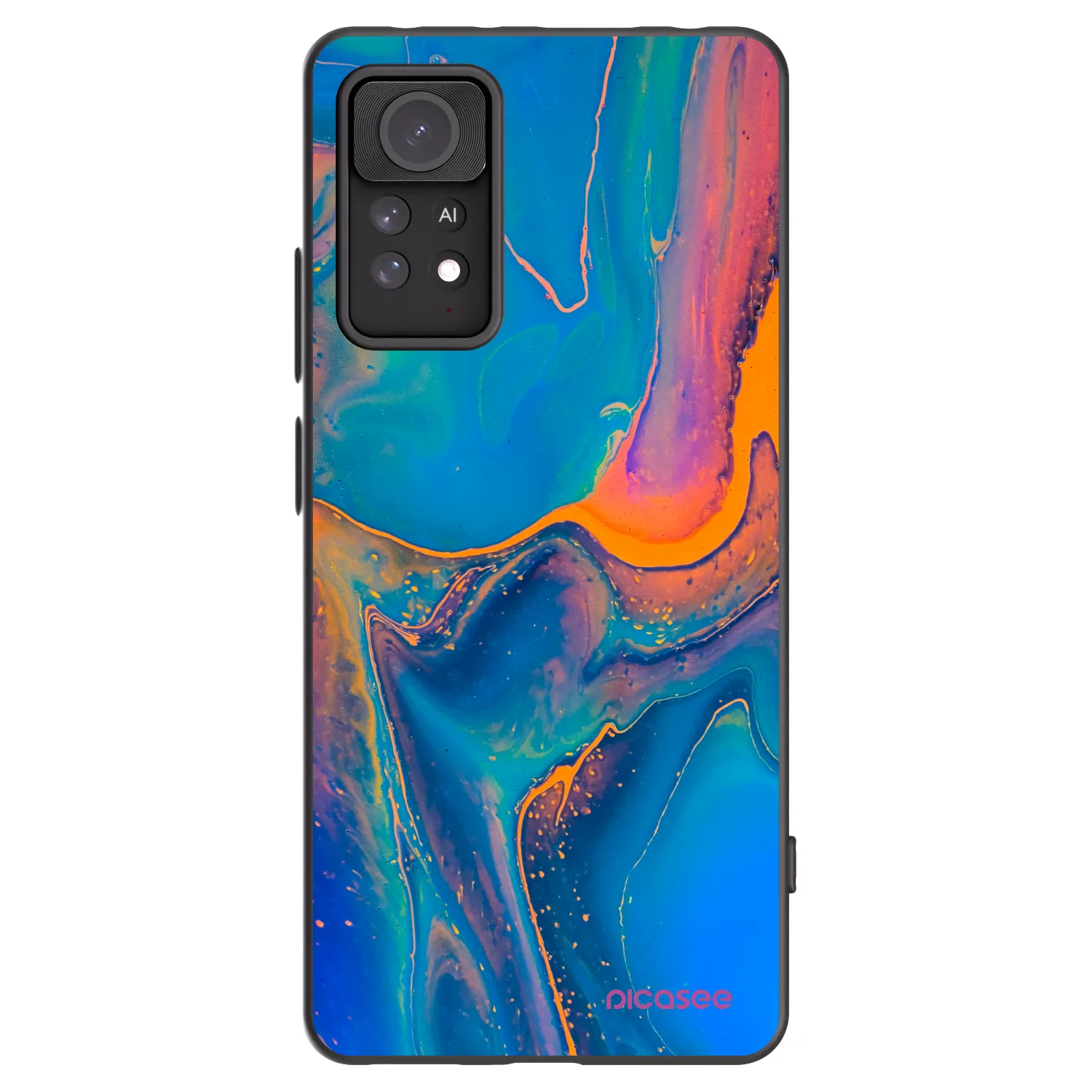 Picasee silikónový čierny obal pre Xiaomi Redmi Note 11 Pro 5G - Rainbow