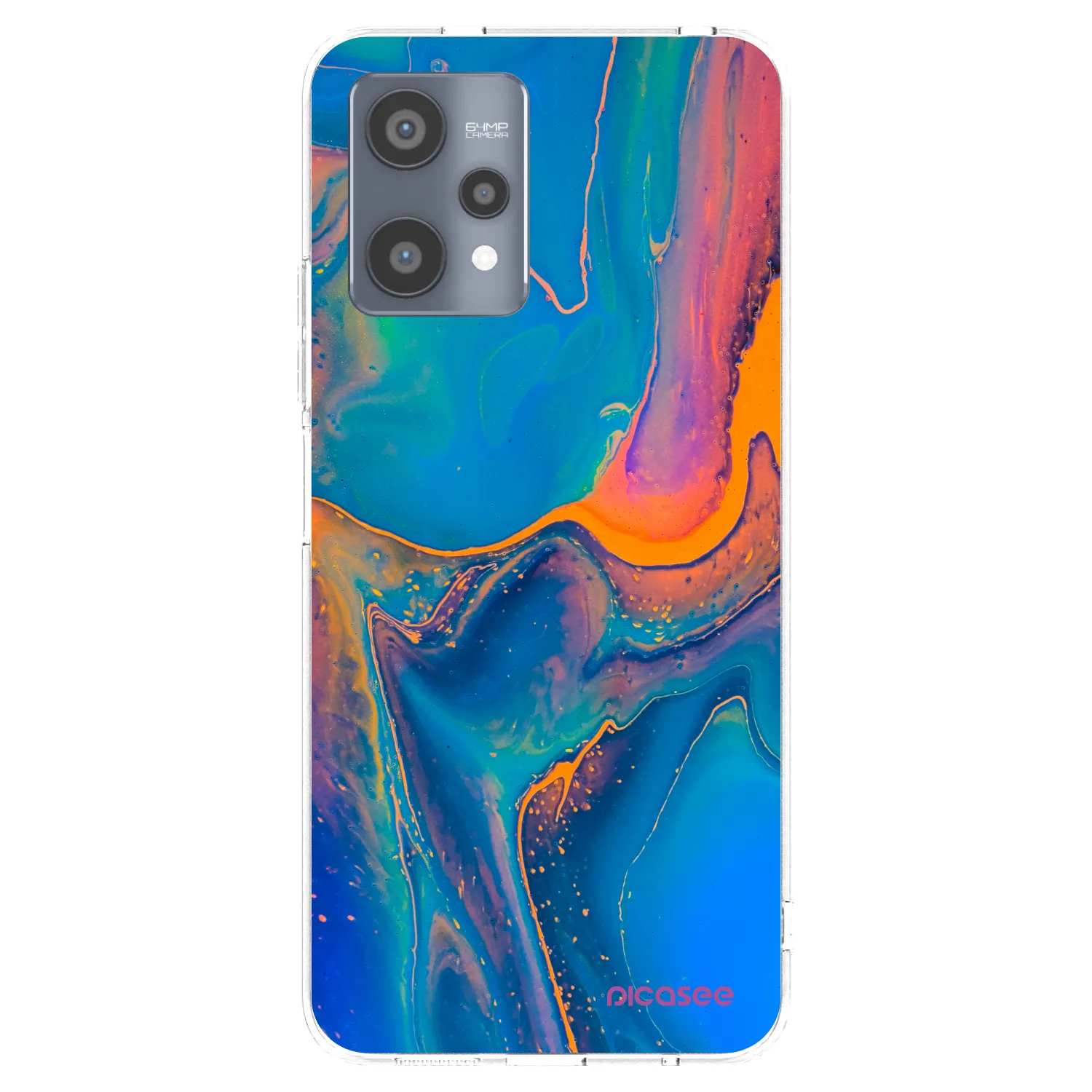 Picasee silikónový prehľadný obal pre Realme 9 Pro 5G - Rainbow