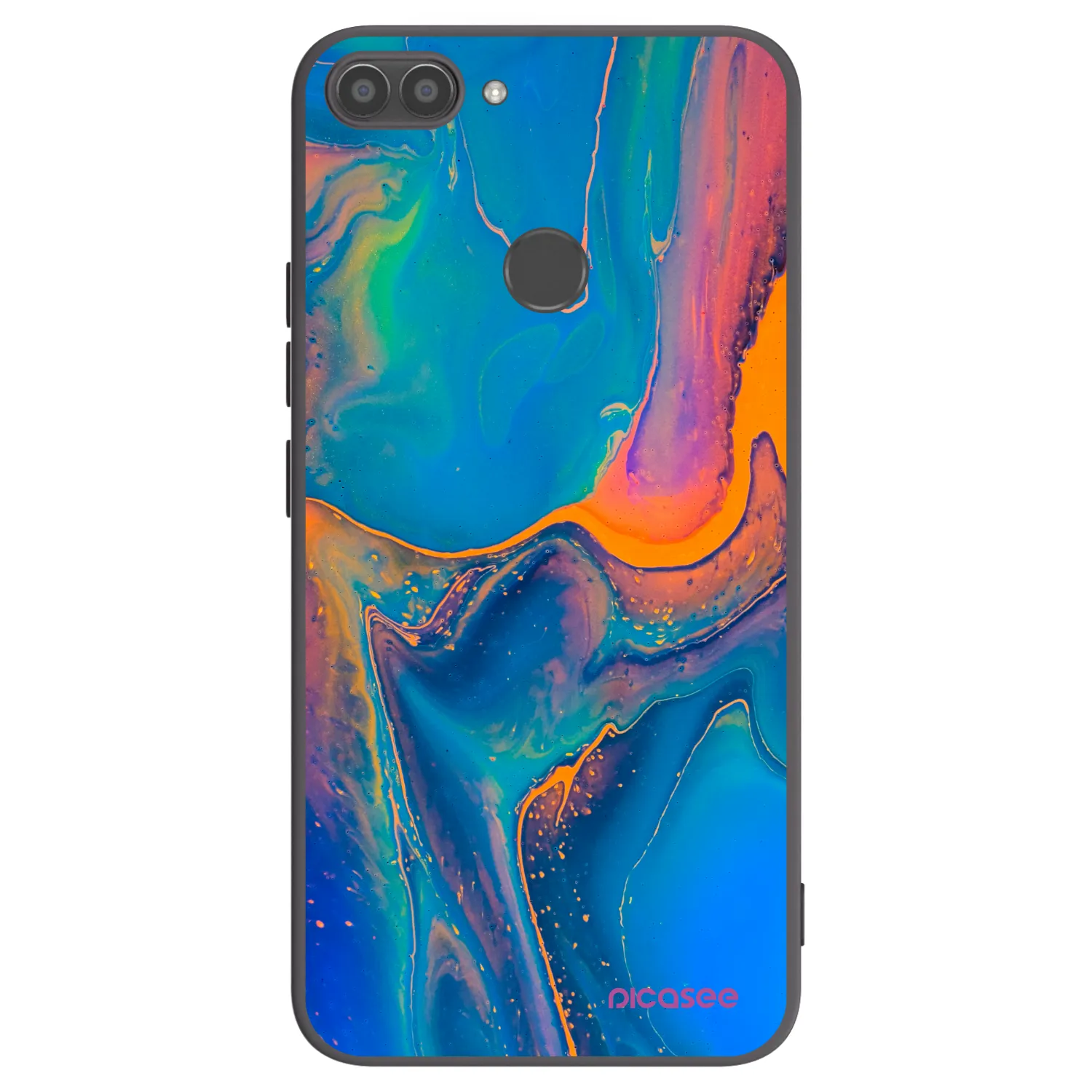Picasee silikónový čierny obal pre Huawei P Smart - Rainbow