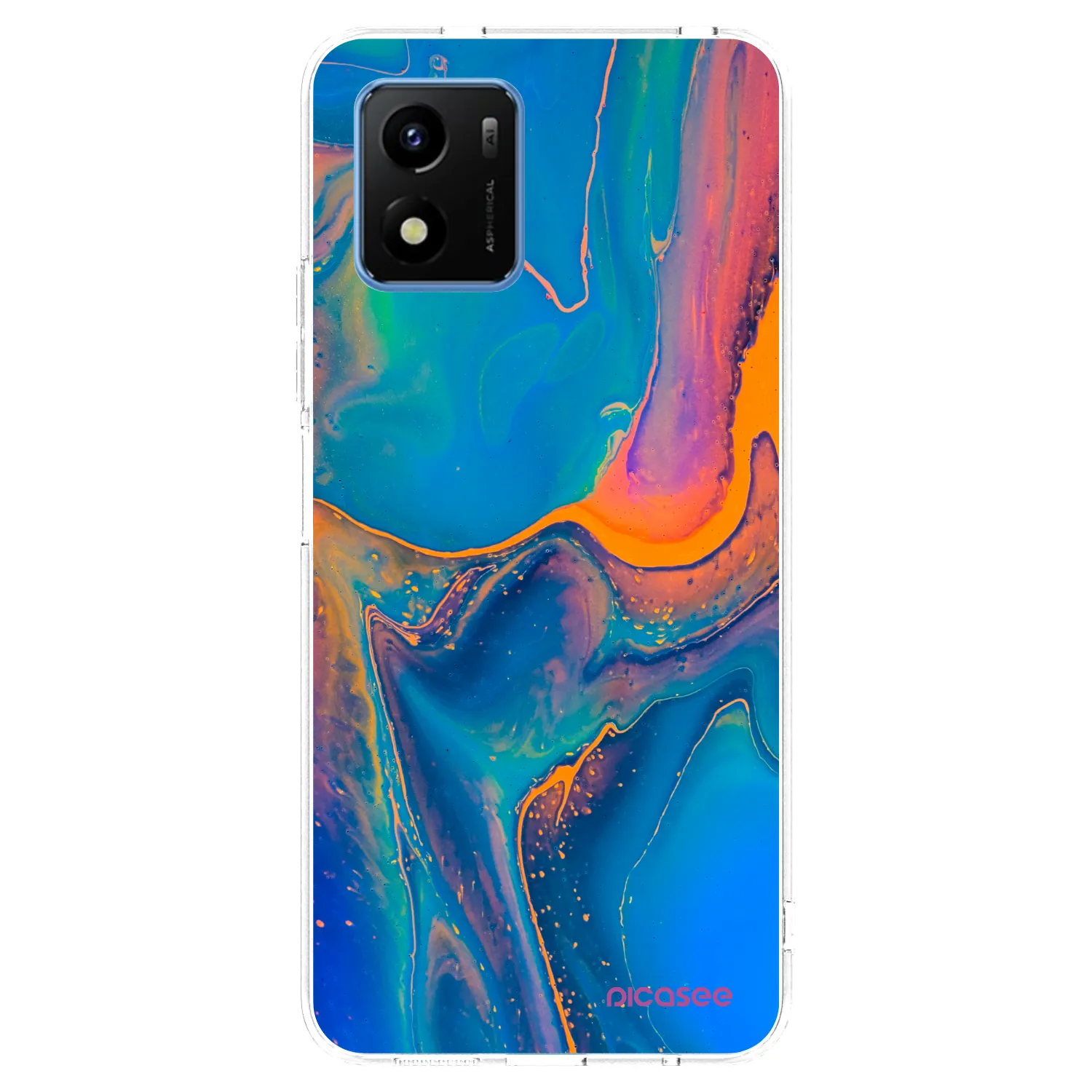 Picasee silikónový prehľadný obal pre Vivo Y01 - Rainbow