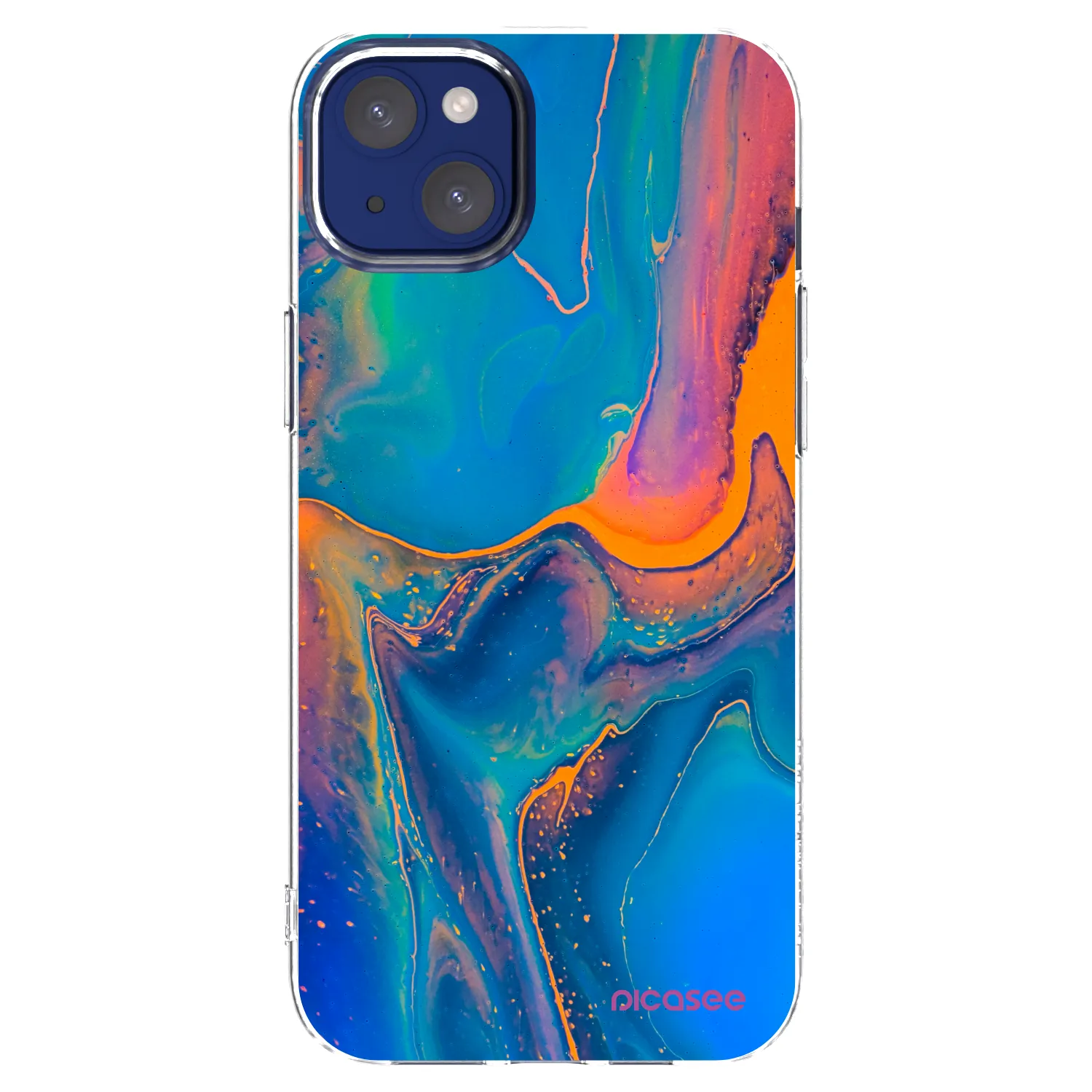 Picasee silikónový prehľadný obal pre Apple iPhone 14 Plus - Rainbow
