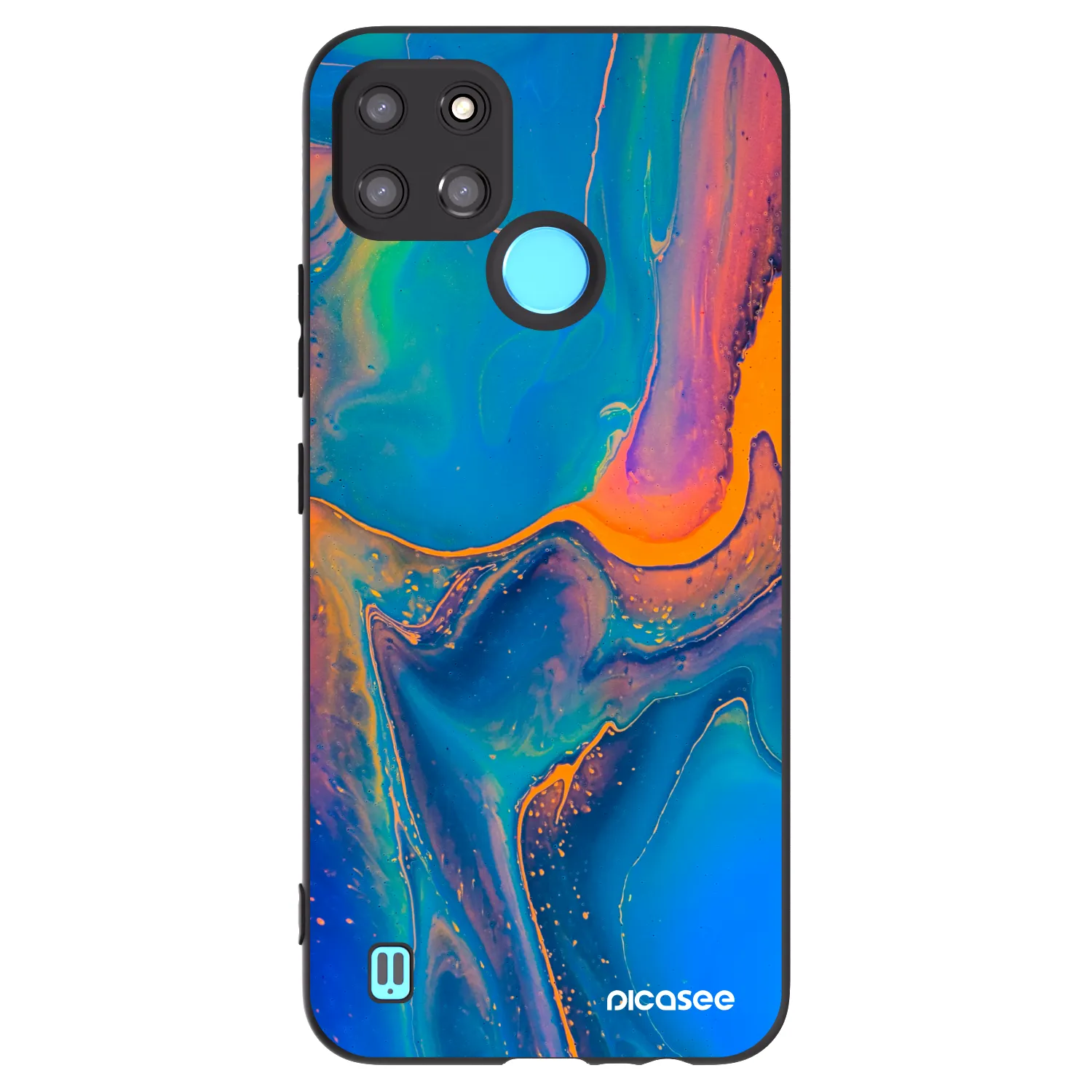 Picasee silikónový čierny obal pre Realme C21Y - Rainbow